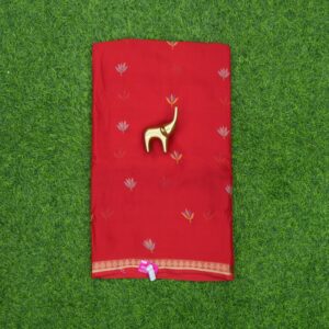 Red Color Traditional Floral Printed Georgette Saree
