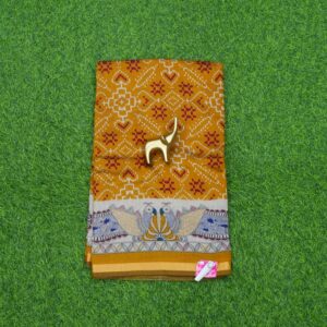 20 790 Mustard Yellow Color Traditional Bandhani Georgette Saree
