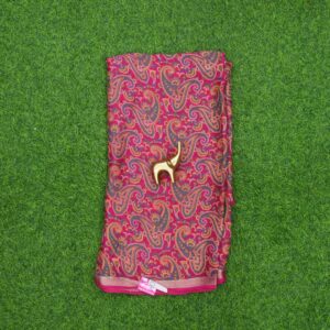 Pink Color Traditional Paisley Printed Georgette Saree