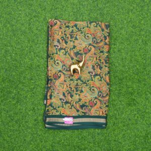 24 560 Bottle Green Color Traditional Paisley Printed Georgette Saree