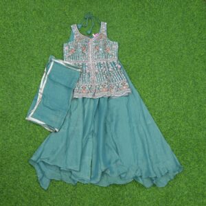Sea Green Color Heavy Embroidered Georgette Sharara Set