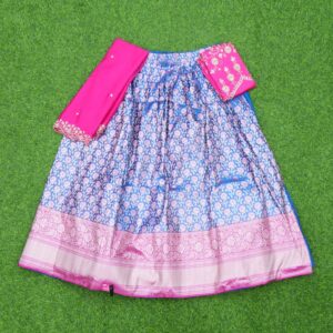 6 3680 blue and pink Blue and Pink Color Designer Half Saree