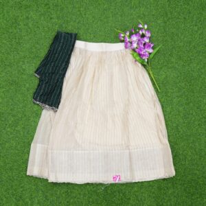 8 cream and green 2480 Cream and Green Color Designer Half Saree